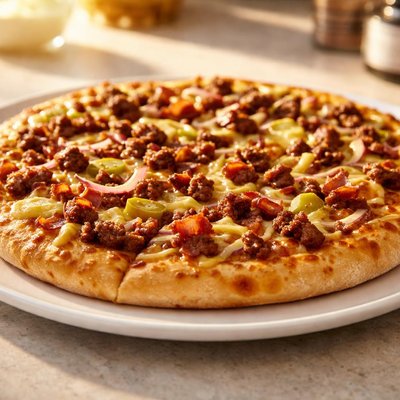 Bacon cheeseburger pizza