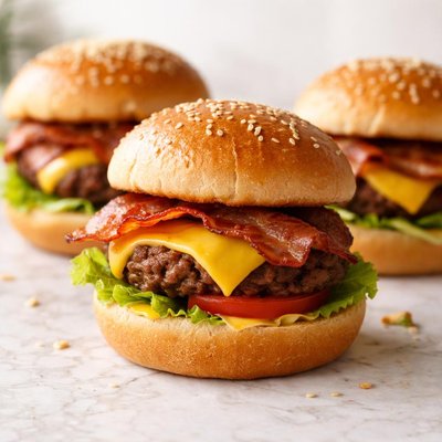 Bacon cheeseburger slider