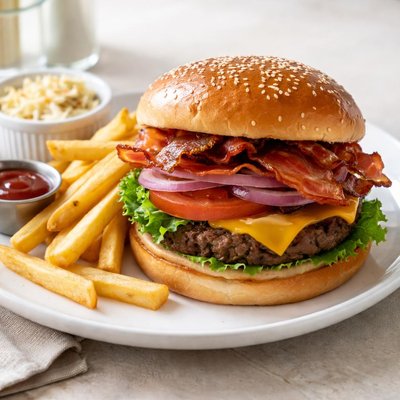 Bacon cheeseburger white spot