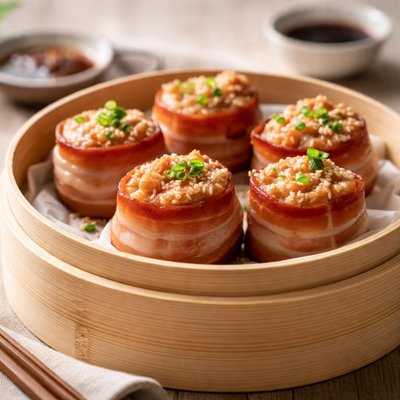 Bacon dim sum
