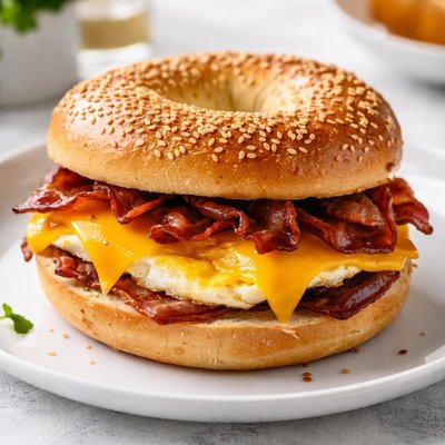 Bacon egg and cheese bagel