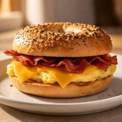 Bacon egg and cheese bagel dunkin