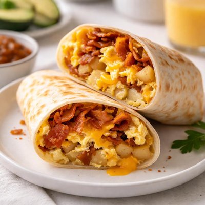 Bacon egg and cheese burrito