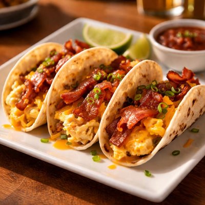 Bacon egg and cheese taco