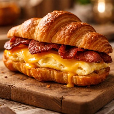 Bacon egg cheese croissant