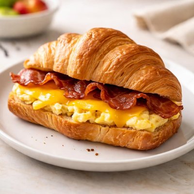 Bacon egg cheese crossain