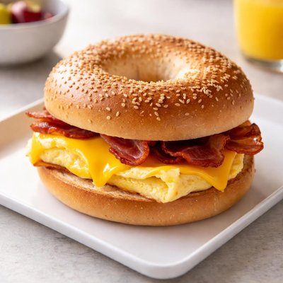 Bacon egg cheese on bagel