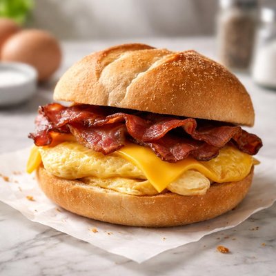 Bacon egg cheese on hard roll