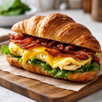 Bacon egg croissant