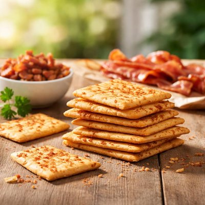 Bacon flavoured kips crackers