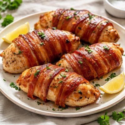 Bacon rapped chicken