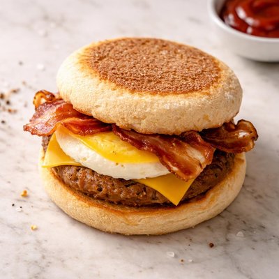 Bacon sausage egg mcmuffin