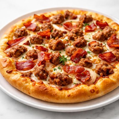Bacon sausage pizza