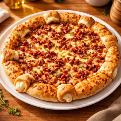Bacon stuffed crust pizza