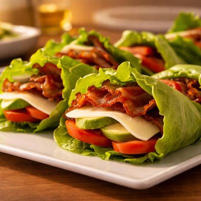 Bacon swiss cheese lettuce wraps