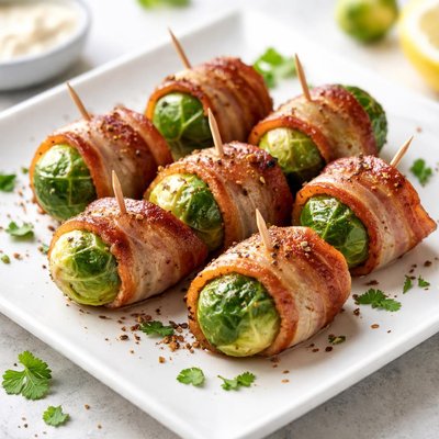 Bacon wrapped brussels sprout