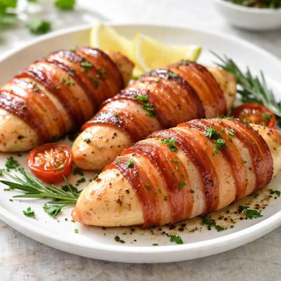 Bacon wrapped chicken breast