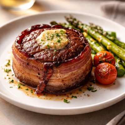 Bacon wrapped fillet mignon