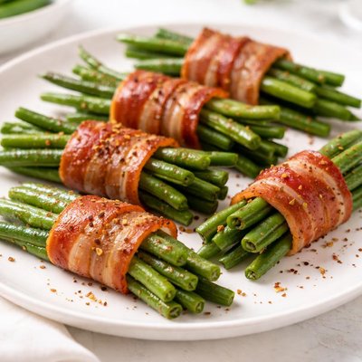 Bacon wrapped green beans