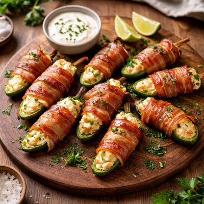 Bacon wrapped jalapeno poppers