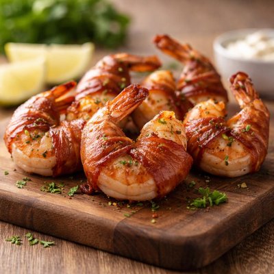 Bacon wrapped shrimp