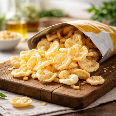 Bag of popcorn crisps