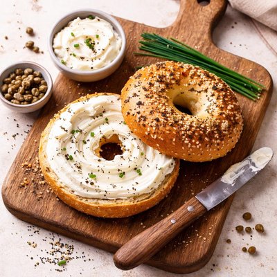 Bagel and cream cheese