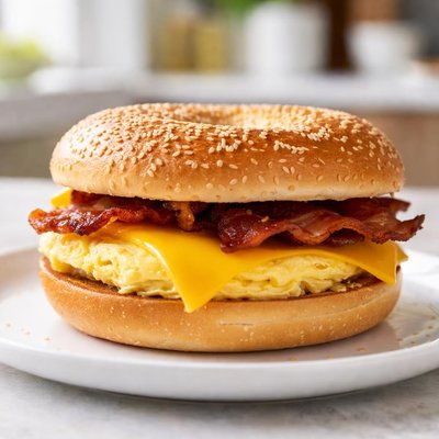 Bagel egg bacon cheese