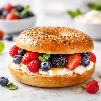 Bagel with berries