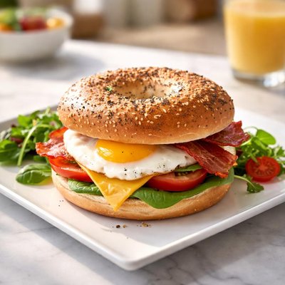 Bagel with egg
