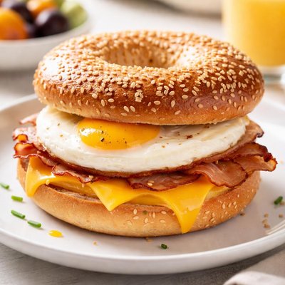 Bagel with egg and cheese