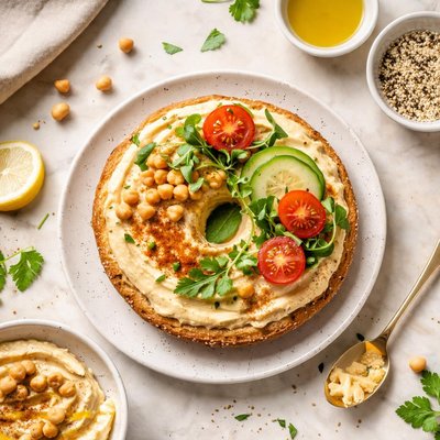 Bagel with hummus