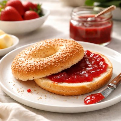 Bagel with jam