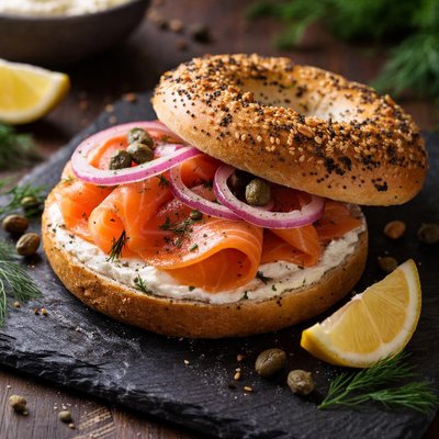 Bagel with lox