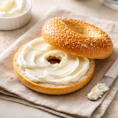 Bagel with plain cream cheese