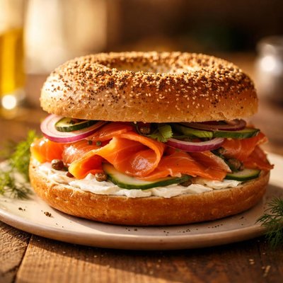 Bagel with smoked salmon