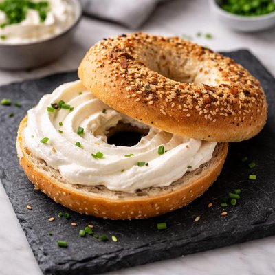 Bagel with whipped cream cheese