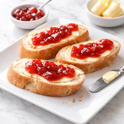 Baguette butter jam