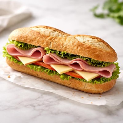 Baguette ham cheese