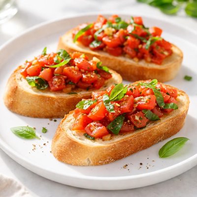 Baguette with tomatoes