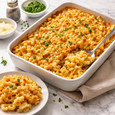 Bake macaroni and cheese