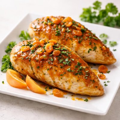 Baked apporicott chicken breasts