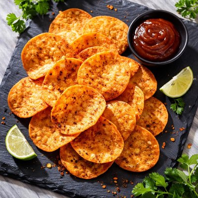 Baked bbq chips