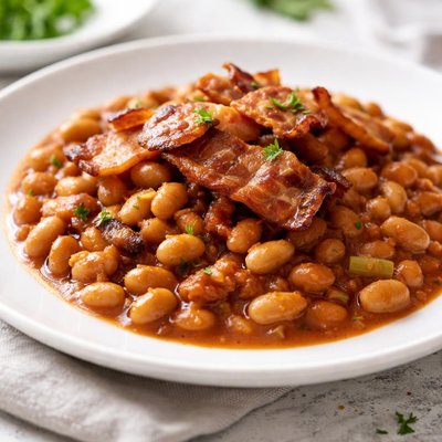 Baked beans with bacon