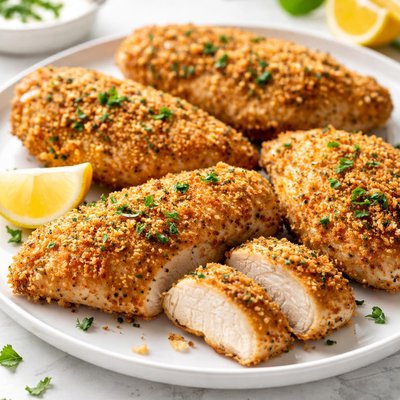 Baked breaded chicken