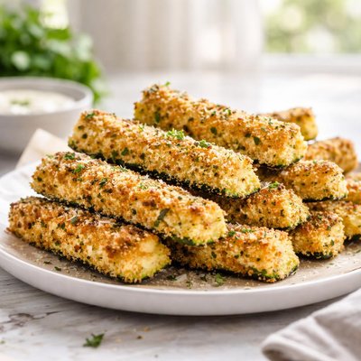 Baked breaded zucchini
