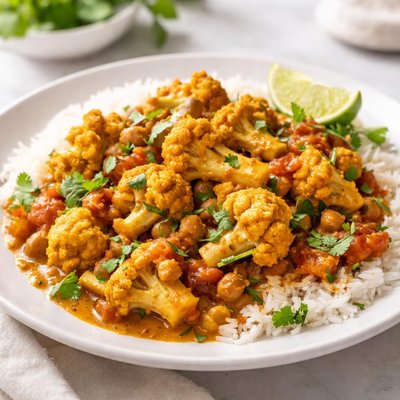 Baked cauliflower curry