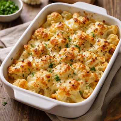 Baked cauliflower with cheese