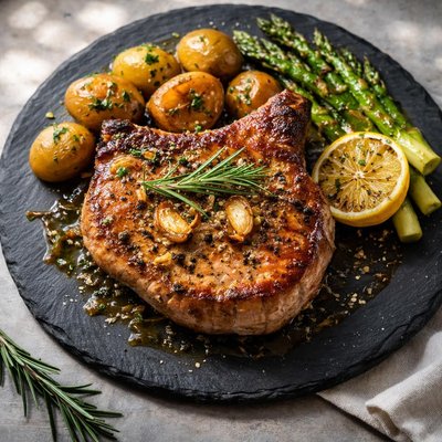 Baked center cut pork chop