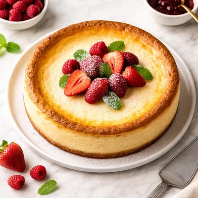 Baked cheesecake without a base